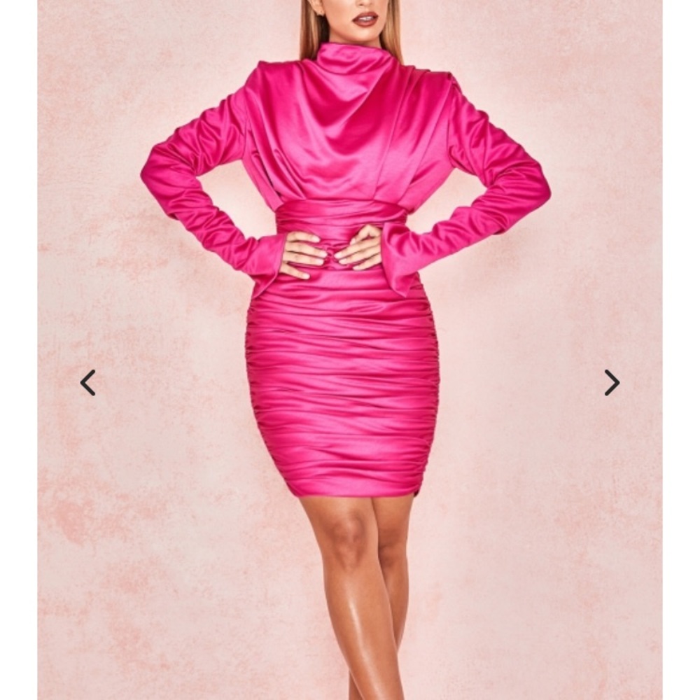 House of CB hot pink Georgiana dress